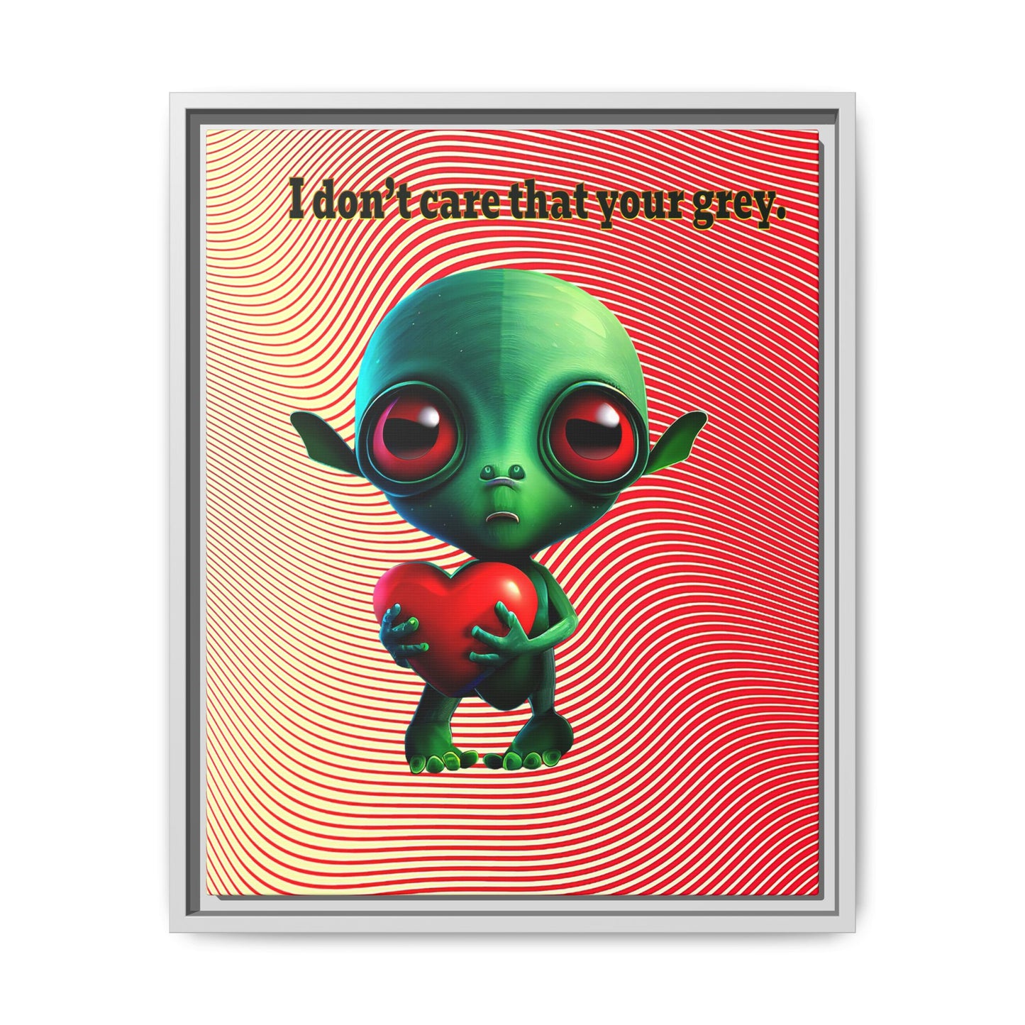I don't care that your grey - framed canvas art (yellow-orange wave)