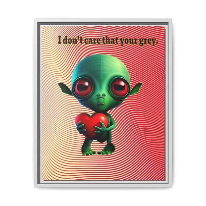 I don't care that your grey - framed canvas art (yellow-orange wave)