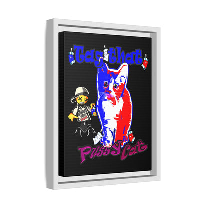 tag that - framed canvas art (black)
