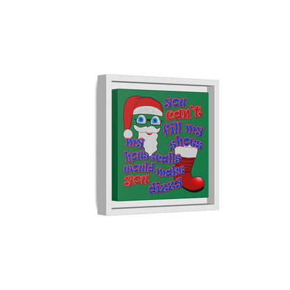 santa's shoes - framed canvas art (dark green)