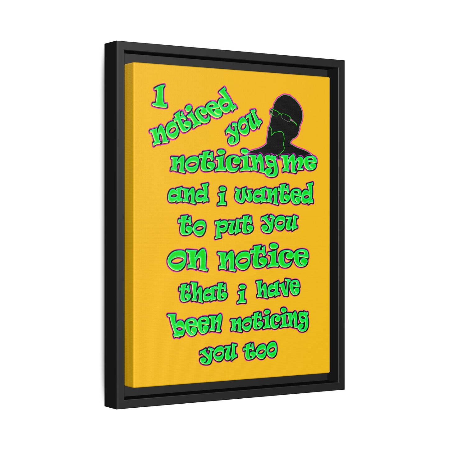 noticed you noticing - framed canvas art (yellow)