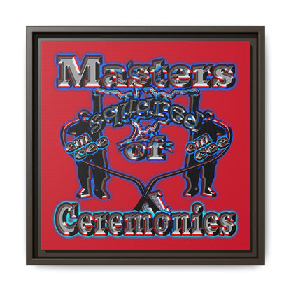 em cee squared - framed canvas art (dark red)