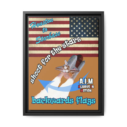 shoot for the stars - framed canvas art (light brown)