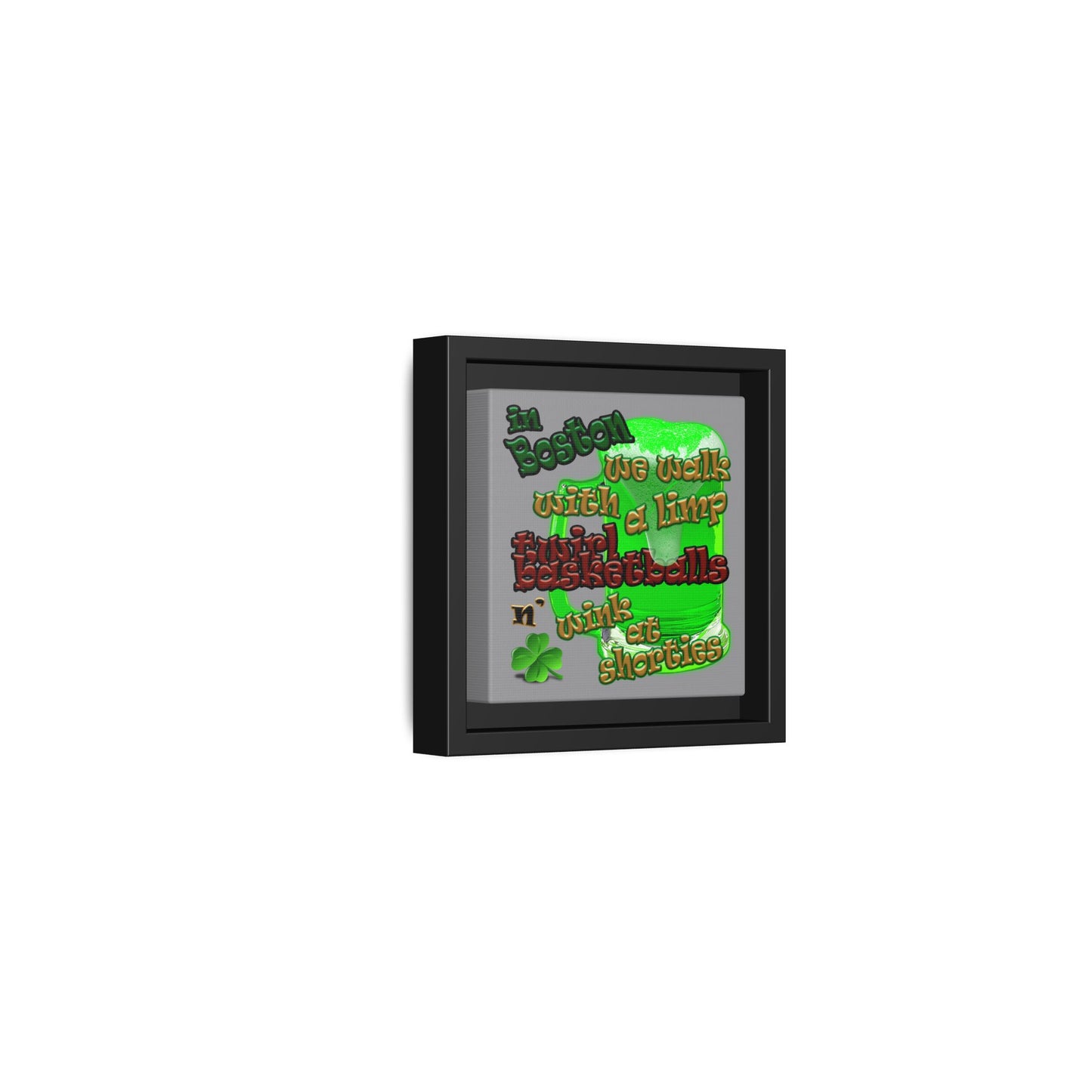 celtics logo - framed canvas art (grey)