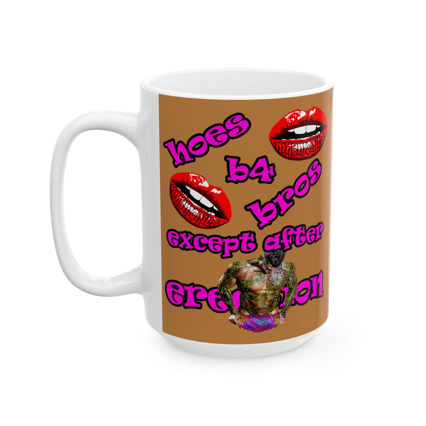 hoes b4 bros - White Mug (light brown)
