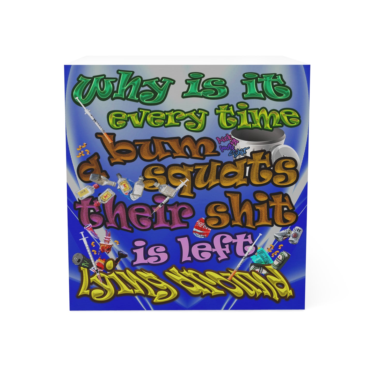 the bum's shit - note cube (blue-white wave)