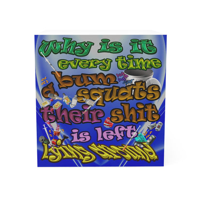 the bum's shit - note cube (blue-white wave)