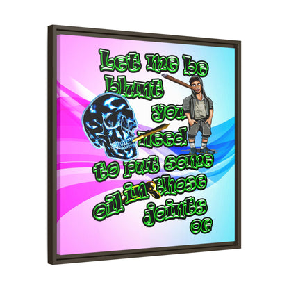 og - framed canvas art (light blue-pink wave)