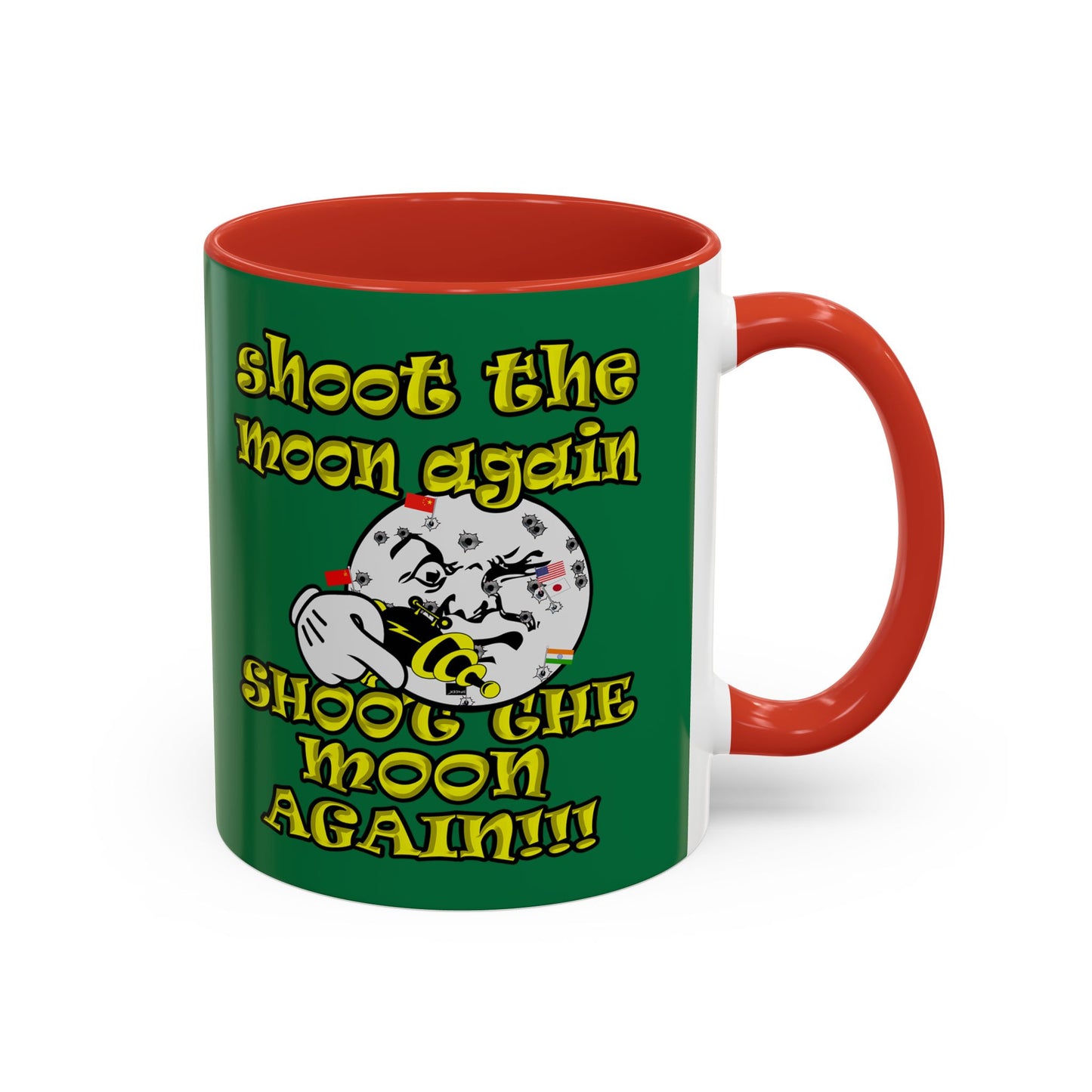 shoot the moon again - Accent Mug (dark green)