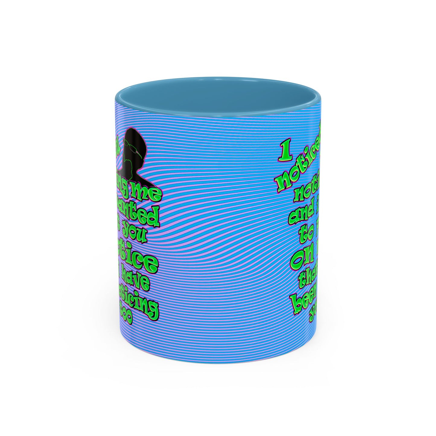 noticed you noticing - Accent Mug (light blue-purple wave)