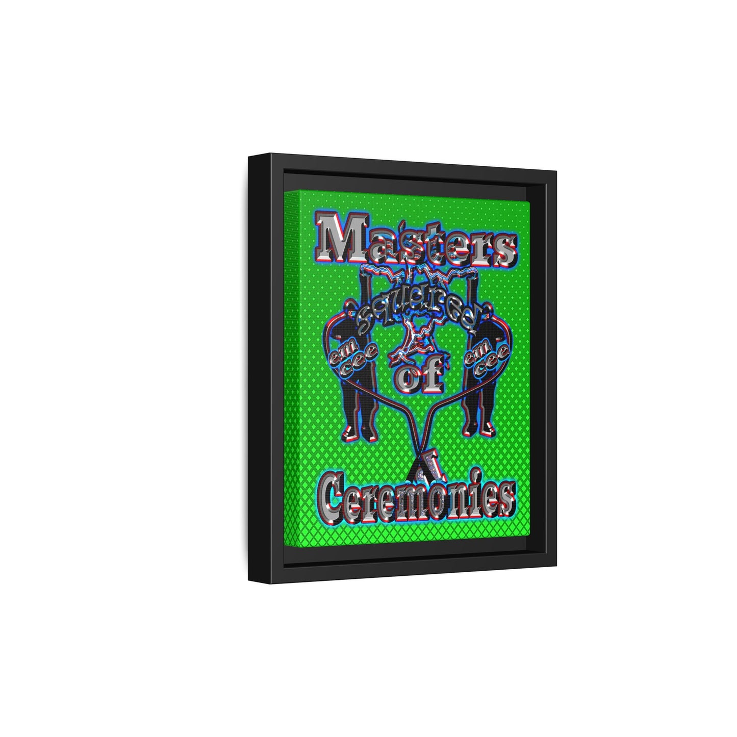 em cee squared - framed canvas art (logo green)