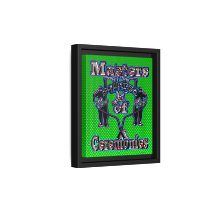 em cee squared - framed canvas art (logo green)