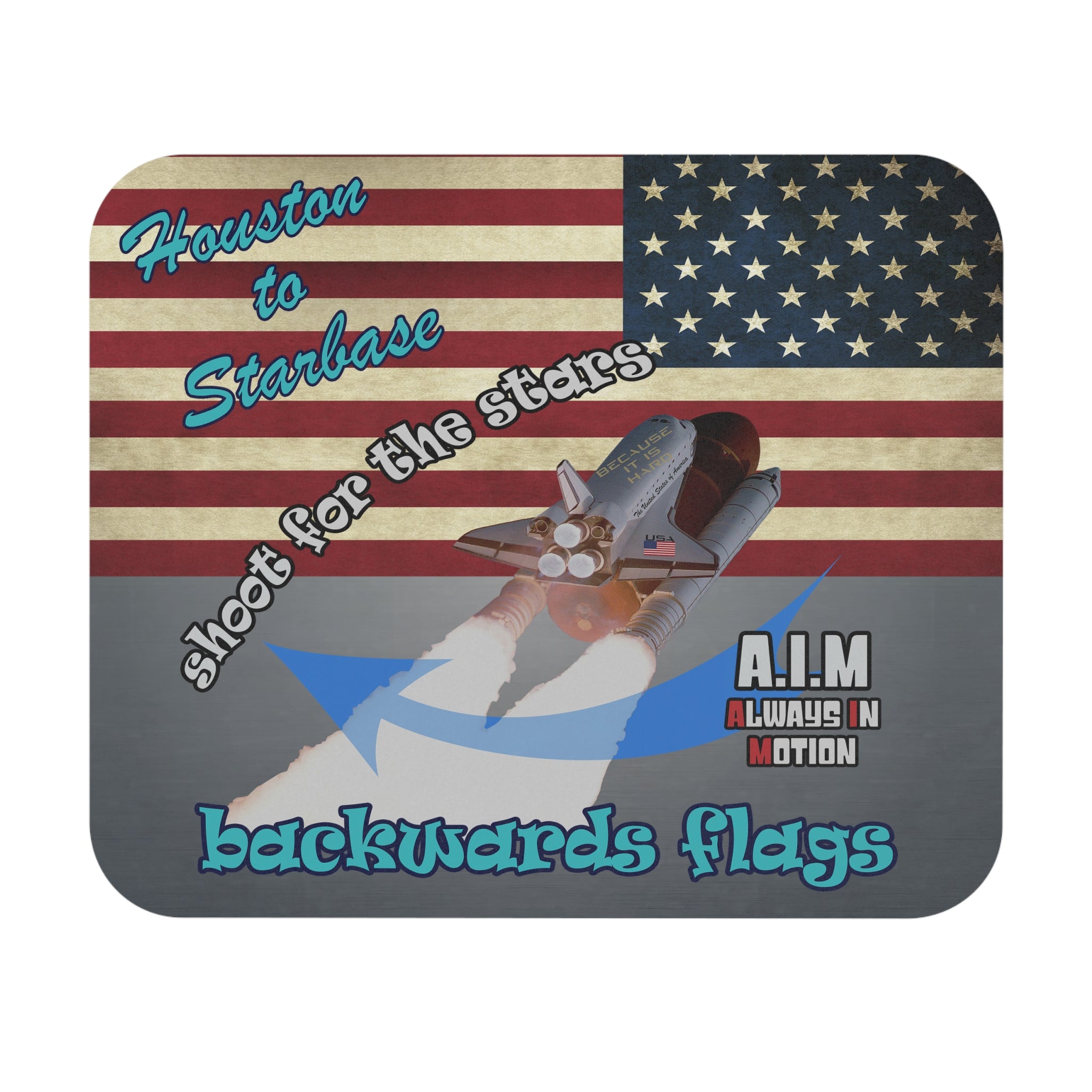 shoot for the stars - Mouse Pad (Rectangle) - (grey-light grey)