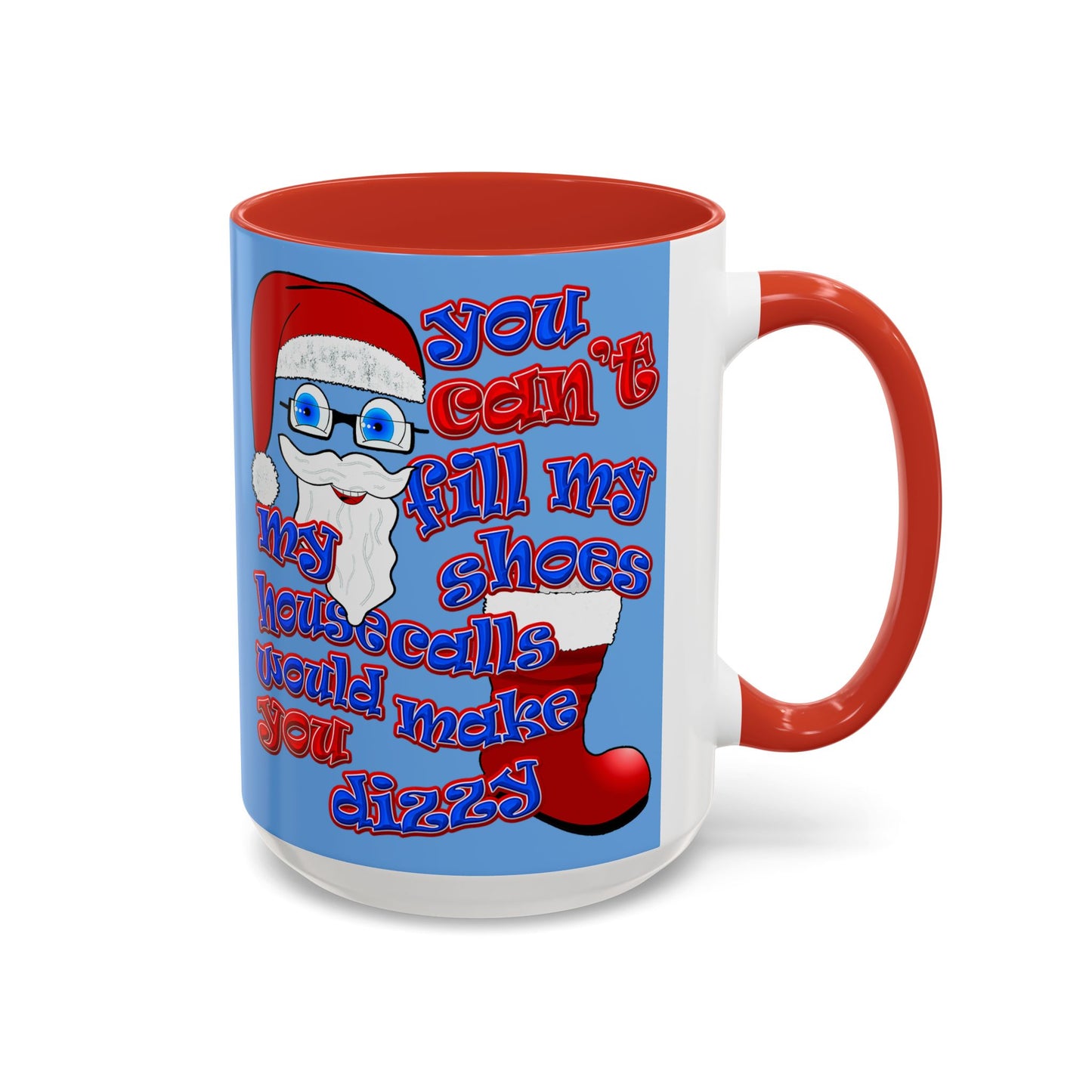 santa's shoes - Accent Mug (light blue)