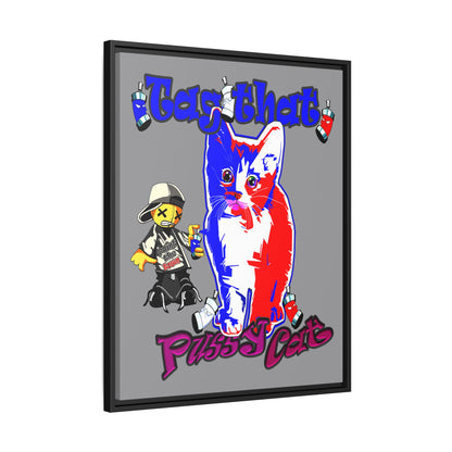 tag that - framed canvas art (grey)