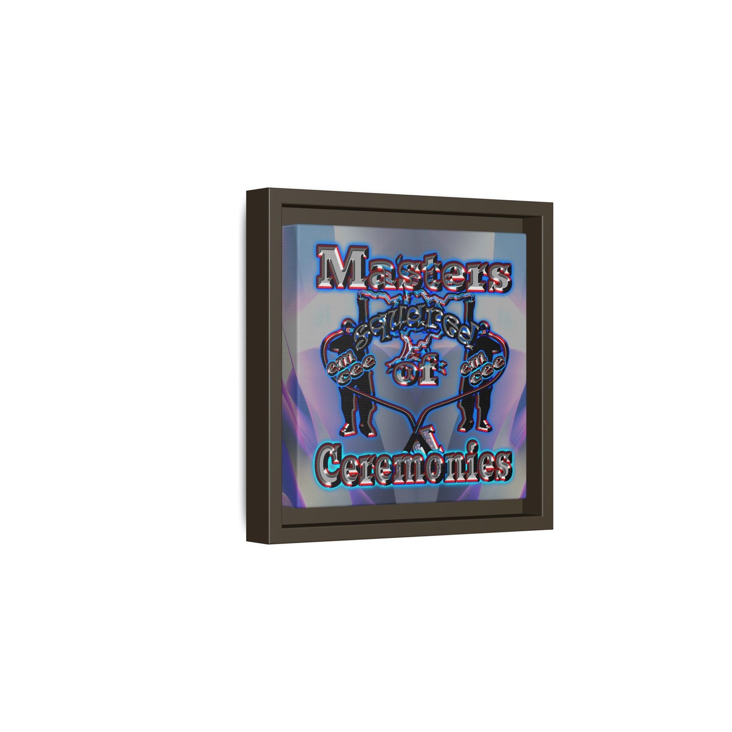 em cee squared - framed canvas art (grey-pink wave)