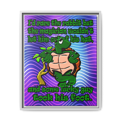 turtle race - framed canvas art (purple wave)
