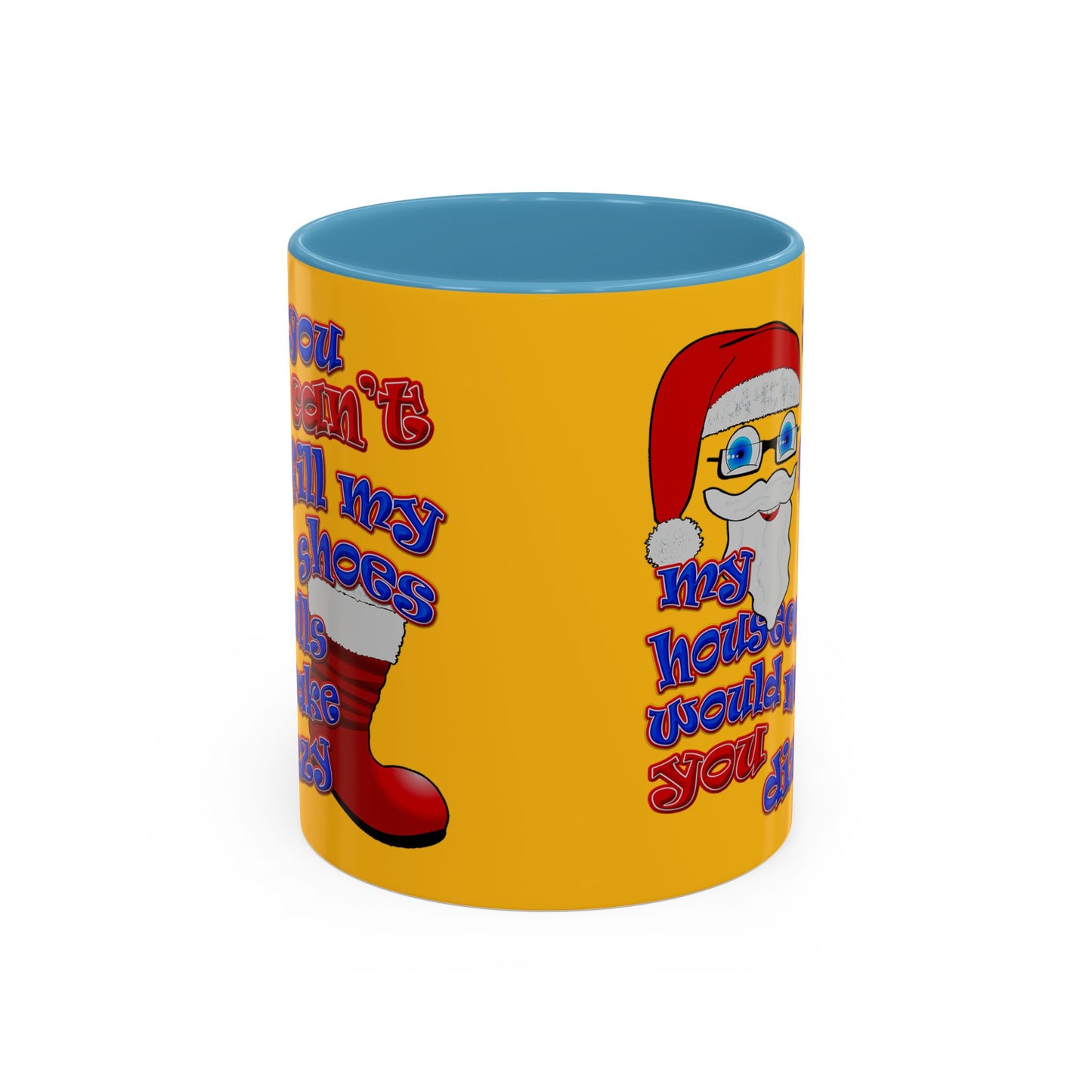 santa's shoes - Accent Mug (yellow)