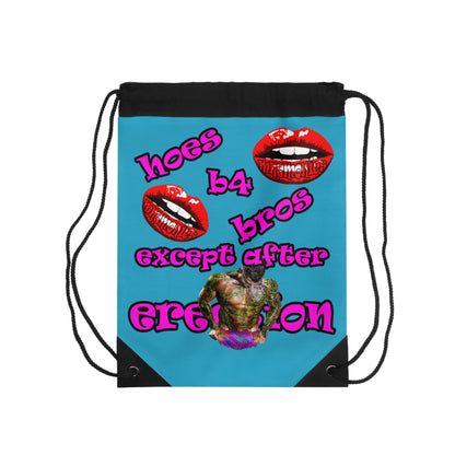 hoes b4 bros - Drawstring Bag (turquoise)