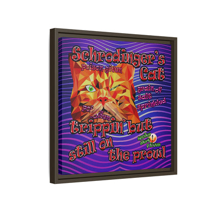 schrodinger's cat - framed canvas art (purple wave)