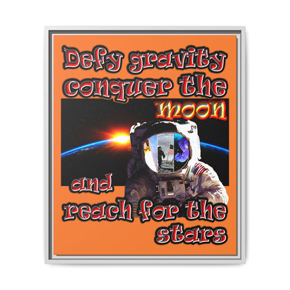 defy conquer reach - framed canvas art (crusta)