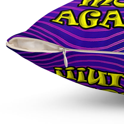 shoot the moon again - Spun Polyester Square Pillow - (purple wave)