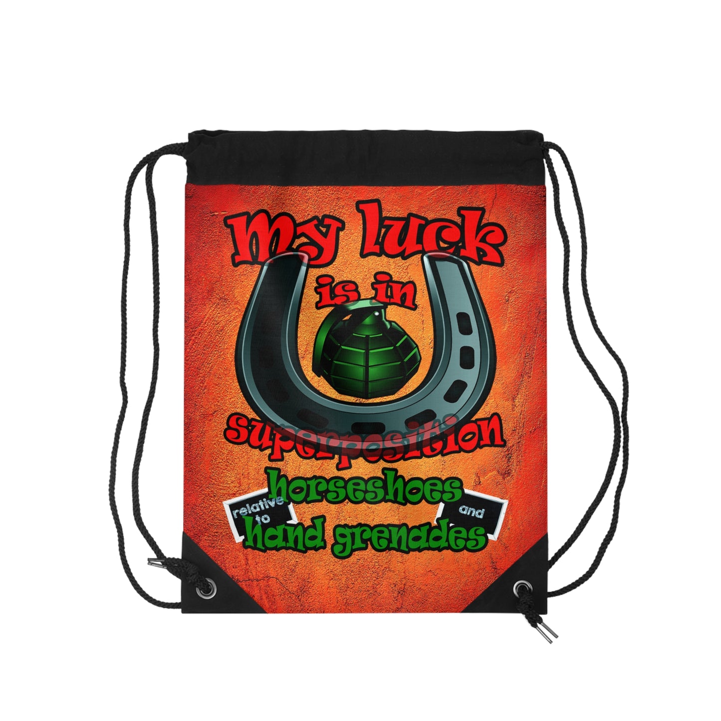my luck - Drawstring Bag (burnt orange)