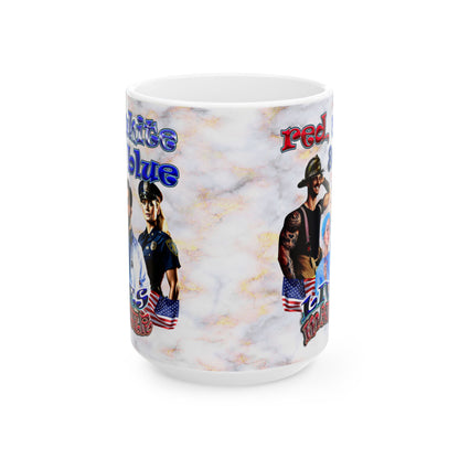 rw&b lives matter - White Mug (white marble)