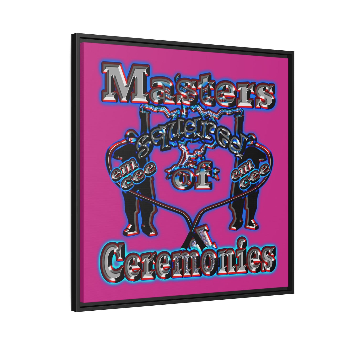 em cee squared - framed canvas art (pink)
