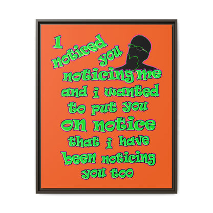 noticed you noticing - framed canvas art (orange)