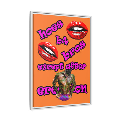 hoes b4 bros - framed canvas art (crusta)