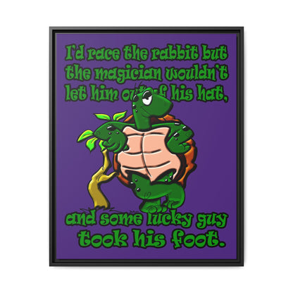 turtle race - framed canvas art (purple)