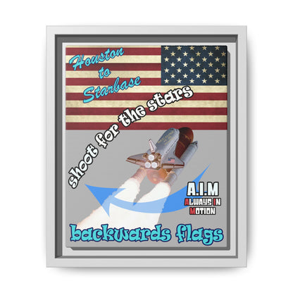 shoot for the stars - framed canvas art (light grey)