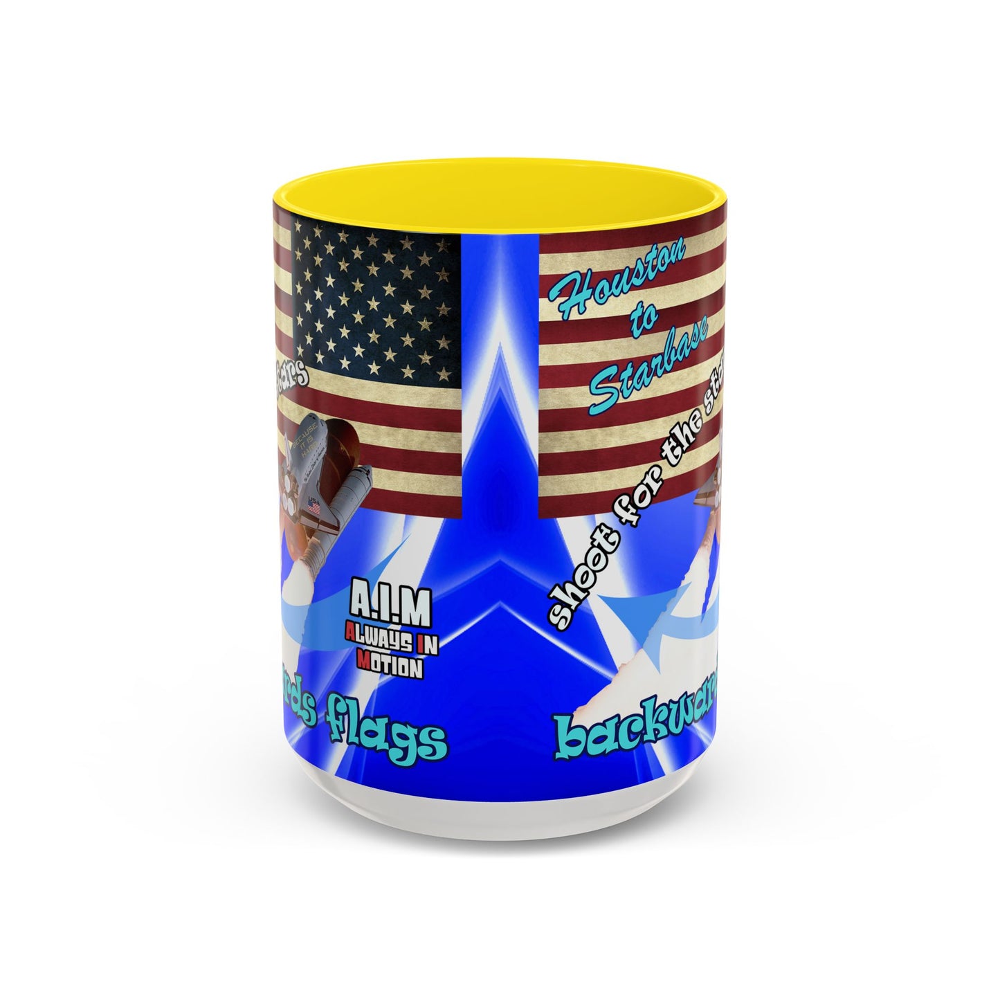 shoot for the stars - Accent Mug (blue-white wave)