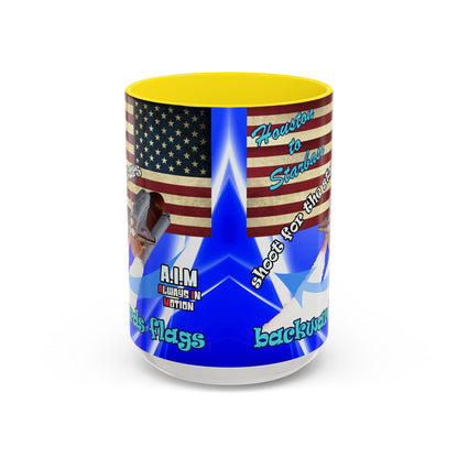 shoot for the stars - Accent Mug (blue-white wave)