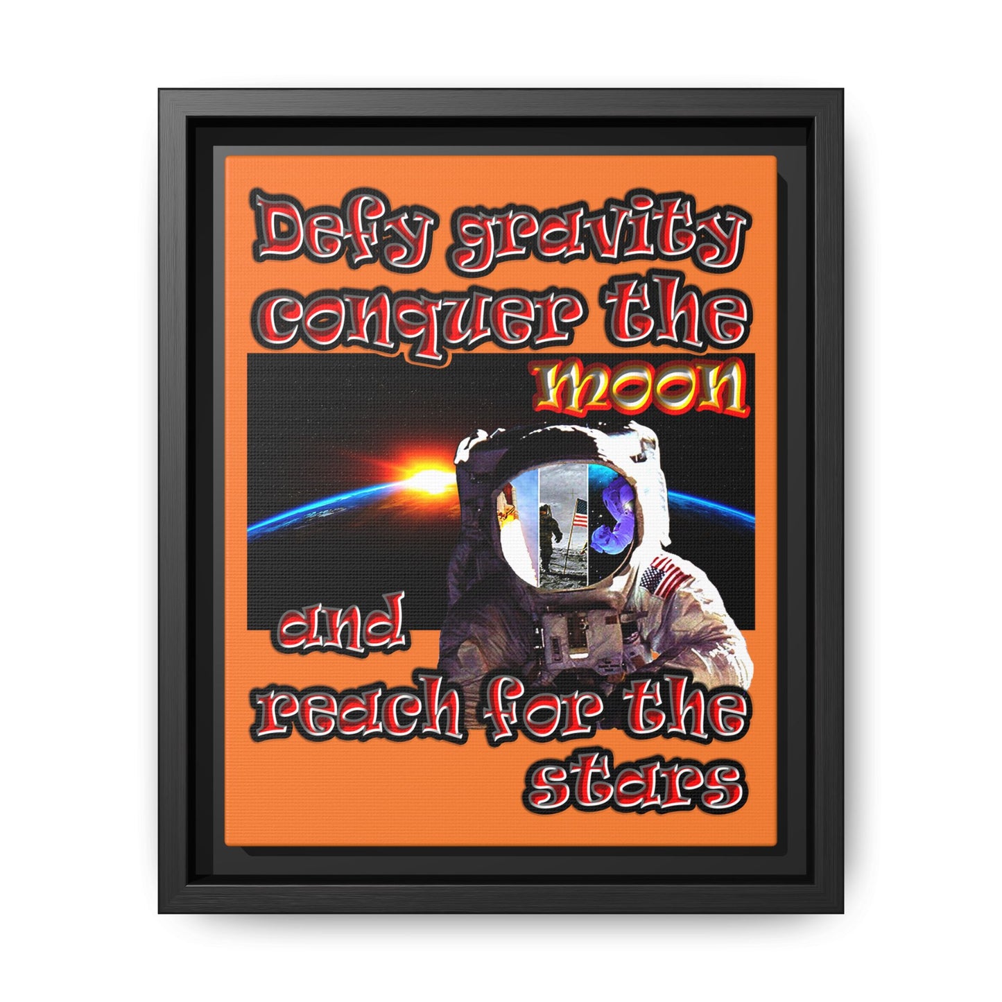 defy conquer reach - framed canvas art (crusta)