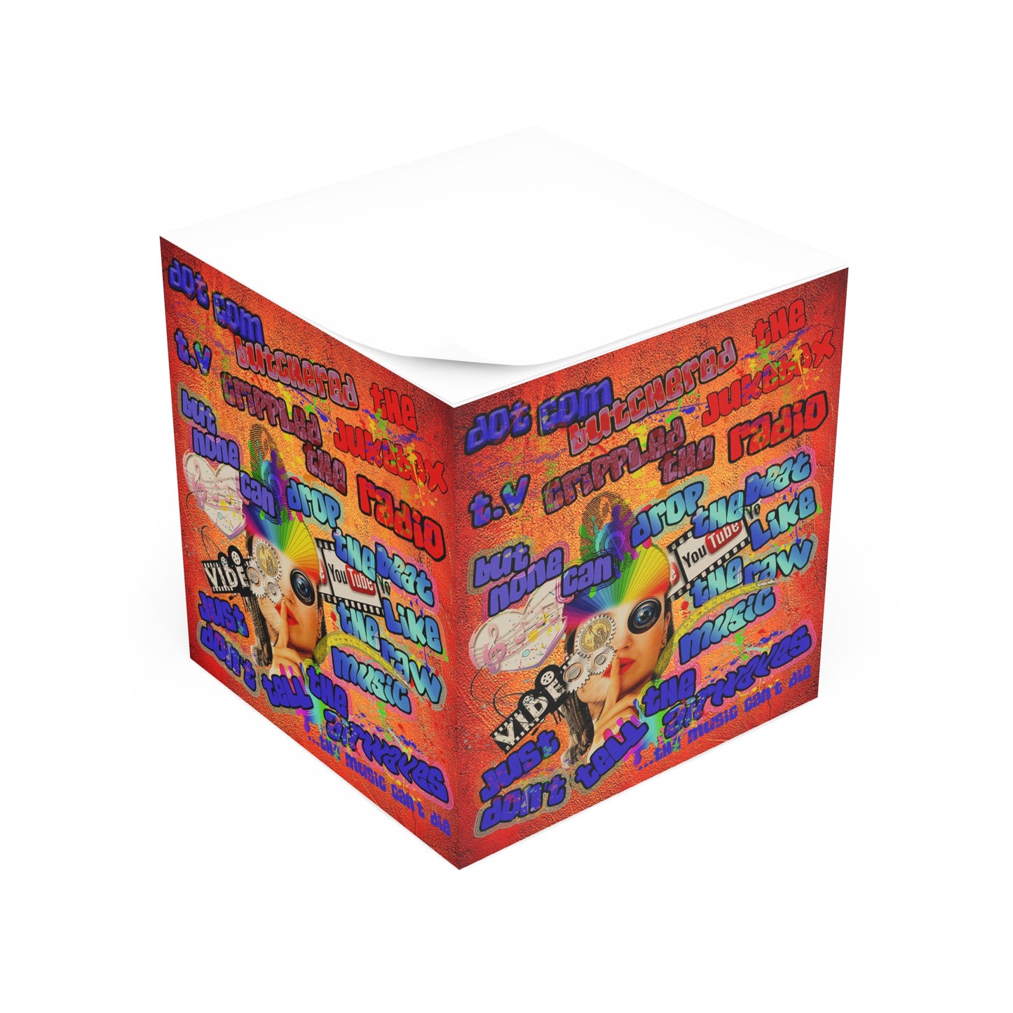 drop the beat - note cube (burnt orange)