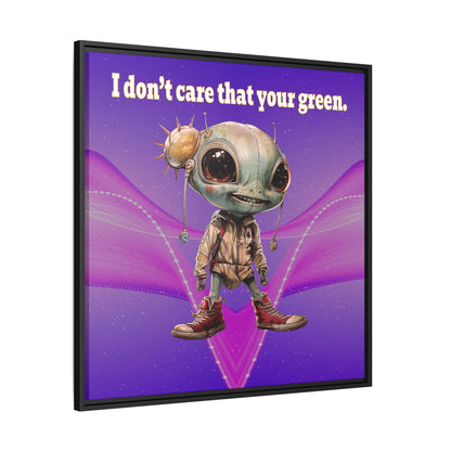 I don't care that your green - framed canvas art (purple-pink wave)