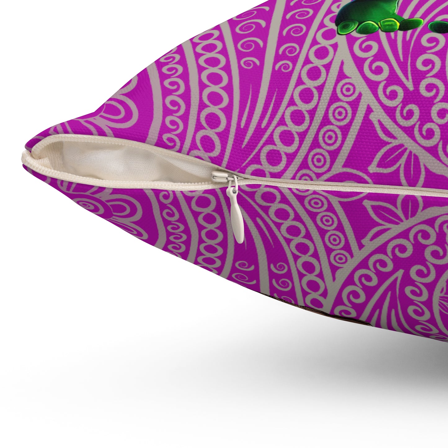 I don't care that your grey - Spun Polyester Square Pillow - (pink swirl)