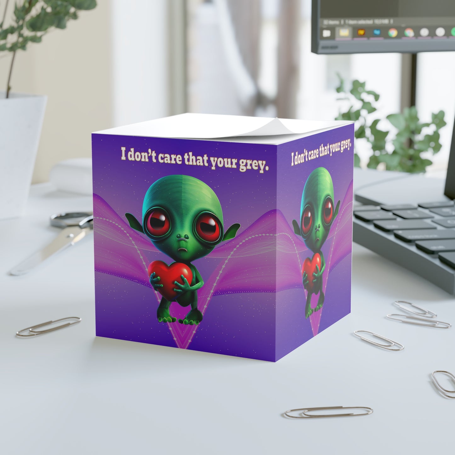 I don't care that your grey - note cube (purple-pink wave)