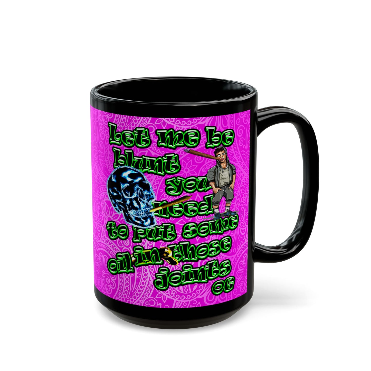 og - Black Mug (pink swirl)