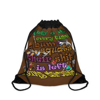 the bum's shit - Drawstring Bag (brown)