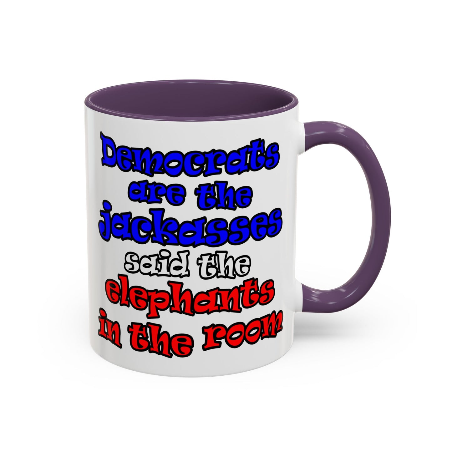 donkeys and elephants - Accent Mug (white)