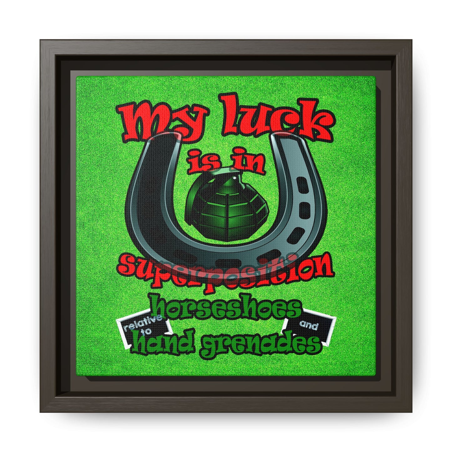 my luck - framed canvas art (green turf)