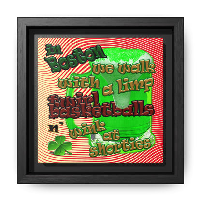 celtics logo - framed canvas art (yellow-orange wave)