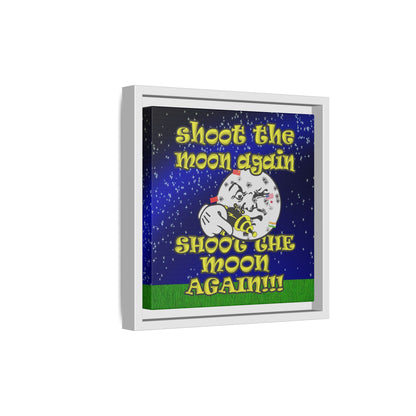 shoot the moon again - framed canvas art ('snoops' background)