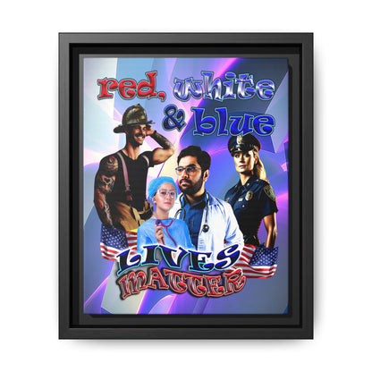 rw&b lives matter - framed canvas art (grey-pink wave)