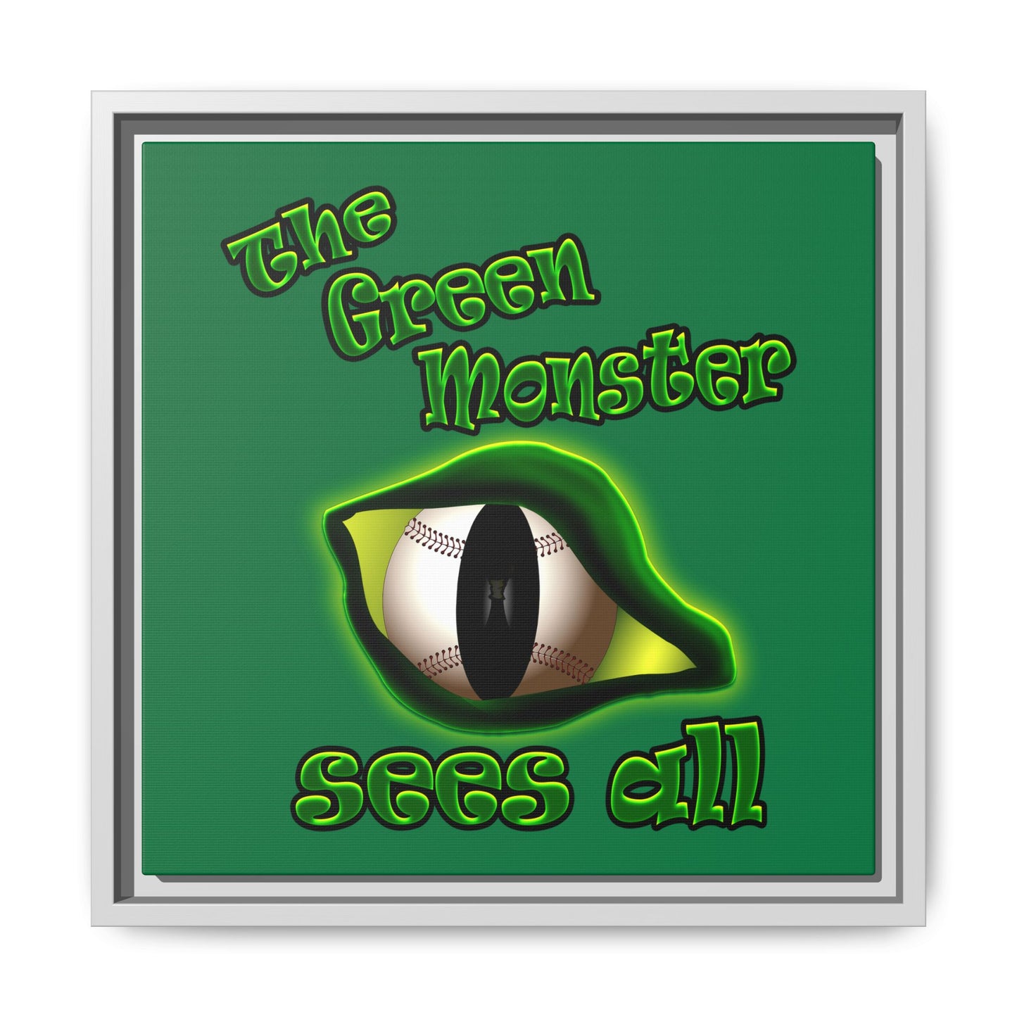 green monster - framed canvas art (dark green)