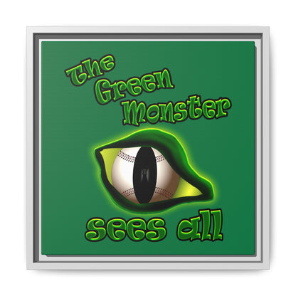 green monster - framed canvas art (dark green)