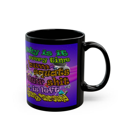 the bum's shit - Black Mug (purple-pink wave)